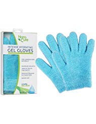 NatraCure Moisturizing Gel Gloves - (for Dry, Cracked Skin, Aging Hands, Cuticles, Eczema, After Hand Washing, Instead of Overnight Sleeping Gloves, Lotion, Cream) - Color: Aqua