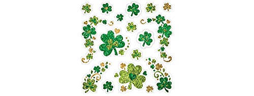 Shamrock Glitter Body Jewelry - 7.75" x 6" (Pack of 1) - St. Patrick's Day Celebration with Assorted Non-Toxic Designs - Sparkle in Parades, Parties & More