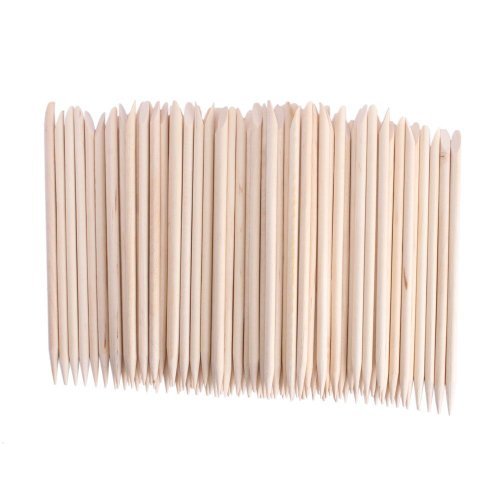 JOVANA 1000 pcs Nail Art Orange Wood Sticks Cuticle Pusher Remover Manicure Pedicure Tool 120mm
